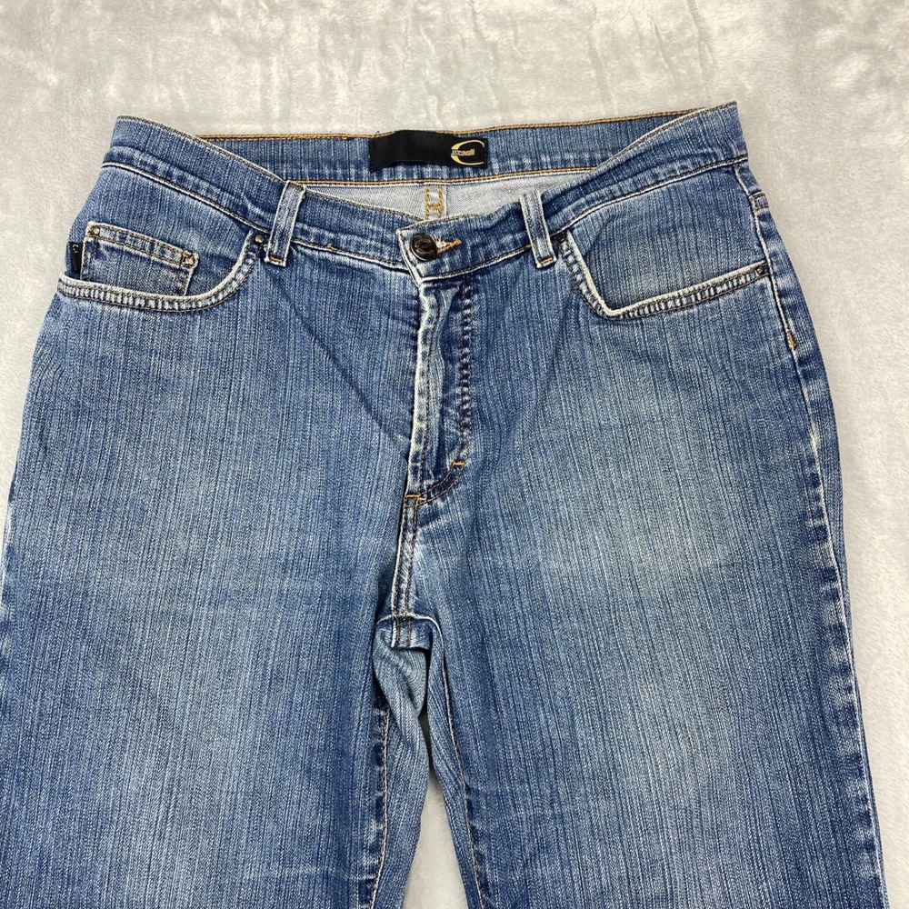 Just Cavalli Jeans Womens 31x30 Blue Denim Faded Mid Rise Low Waist Flare Leg - Picture 3 of 11